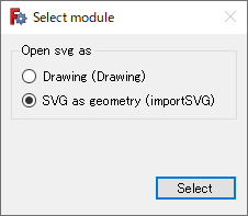 図. SVG形式ファイルのインポート用ダイアログ