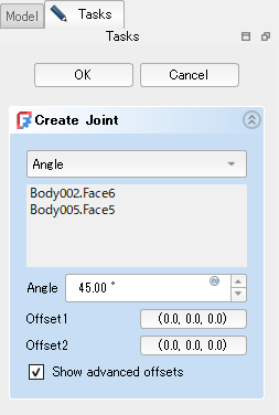 「Show advanced offsets」をチェック