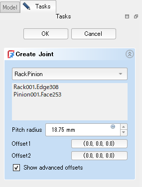 「Show advanced offsets」をチェック