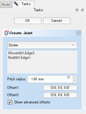 「Show advanced offsets」をチェック